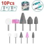 MaBricole | TOTAL | Pour perceuse et visseuse | Jeu de 10 meules pierres abrasives à tige 3-6mm TOTAL | TAKB1001