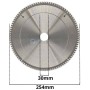Disque, lame de scie circulaire TCT pour aluminium 254×2×30mm T100 , Max6000/min TOTAL | TAC2337210