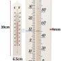 Thermomètre mural en plastique blanc avec échelle en degrés Celsius et Fahrenheit, 39 cm de hauteur.
