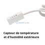 Capteur de température et d'humidité extérieure avec câble blanc