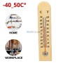 محرار جداري كلاسيكي، من -40 إلى +50 درجة مئوية ومن -40 إلى +120 درجة فهرنهايت، طوله 26.5 سم من الحطب