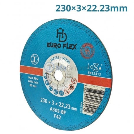قرص قطع المعادن 230×3×22.23 مم، أقصى سرعة دوران 6650 م/ث، A30S-BF F42 أش دي برو