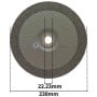 قرص تجليخ للمعادن، أبعاده 230 × 6.5 × 22.23 مم، أقصى سرعة دوران 6650 م/دقيقة، A42S-BF F27 أش دي برو