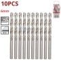 Lot de 10 mèches de 6 mm en acier inoxydable conçues pour percer le métal