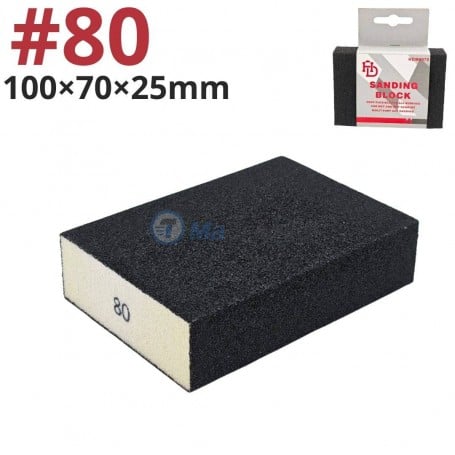 MaBricole | HD PRO | Pour ponceuse et polisseuse | Bloc de ponçage abrasive 4 faces grain 80, 100×70×25mm HD PRO |HDM0075