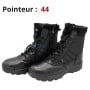 Paire de godasses de sécurité noires taille 44 avec lacets et fermeture éclair latérale