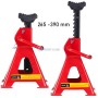 Deux chandelles métalliques rouges avec molette de réglage noir de 265 à 390 mm