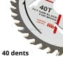MaBricole | HD PRO | Pour scie électrique | Disque de coupe pour bois 115×22,23 mm 40 dents avec pointes en carbure de tungstène HD PRO | HDM0093