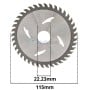 MaBricole | HD PRO | Pour scie électrique | Disque de coupe pour bois 115×22,23 mm 40 dents avec pointes en carbure de tungstène HD PRO | HDM0093