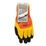 Paire de gants de protection taille 10 en polyester orange et latex jaune avec paume noire