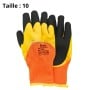 Paire de gants de protection taille 10 en polyester jaune et latex noir HD PRO
