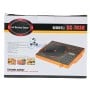Boîte de plaque chauffante électrique en céramique OK Silver Crest modèle SC-7038 avec photo du produit et usages culinaires