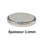 Pile bouton lithium CR2032 plate et ronde, épaisseur 3,2 mm