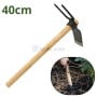 MaBricole | STER TOOLS | Outils de jardin | Binette à crochet à 2 dents avec manche en bois 40cm pour jardin