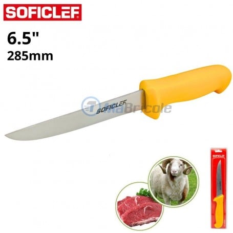 MaBricole | SOFICLEF | Outils de découpe | Couteau en acier à haute teneur en carbone inoxydable anti-taches, manche en polypropylène longueur 285mm SOFICLEF | P9001-C1