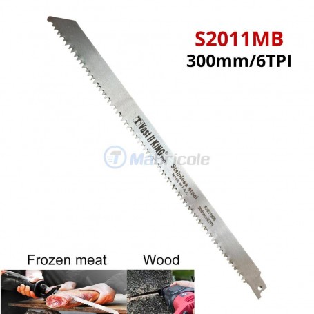 Lame de scie sabre en acier inoxydable 300mm modèle S2011MB pour bois et viande Vast II KING
