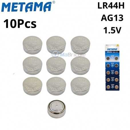 MaBricole | METAMA | Batteries et chargeur | Jeu de 10 piles bouton Alkaline LR44H AG13 de 1.5V METAMA | LR44HB10