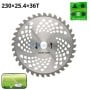Disque coupe-herbe métallique à 36 dents avec trou central de 25,4 mm pour débroussailleuse.