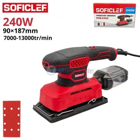MaBricole | SOFICLEF | Ponceuse et polisseuse | Ponceuse vibrante 240W, Plateau de ponçage 90 x 187 mm SOFICLEF | PVB-240Z