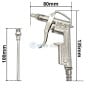 Pistolet à air en aluminium avec soufflette détachable, dimensions indiquées en millimètres.