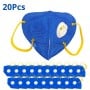 MaBricole | VITAL | Protection respiratoires | Lot de 20 masques poussière type FFP KN95 avec valve d'expiration efficacité de filtration 95% des particules VITAL