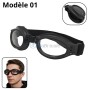 Lunettes de protection noires en plastique avec cadre ajustable et élastique, type pilote vintage