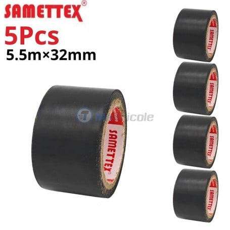 MaBricole | SAMETTEX | Accessoires d'électricité | Lot de 5 Pcs Chatertone noir 5.5m largeur 32mm pour l'isolation électrique et l'installation SAMETTEX