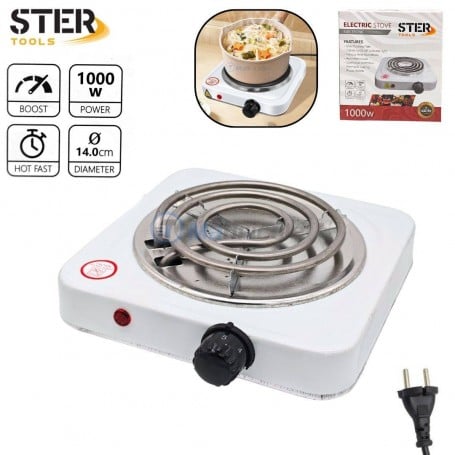 MaBricole | STER TOOLS | Accessoires maison | Plaque chauffante, Résistance électrique 1000W 14cm avec variateur STER TOOLS