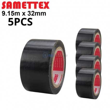 MaBricole | SAMETTEX | Accessoires d'électricité | Lot de 5 Pcs Chatertone noir 9.15m × 32mm pour l'isolation électrique et l'installation SAMETTEX