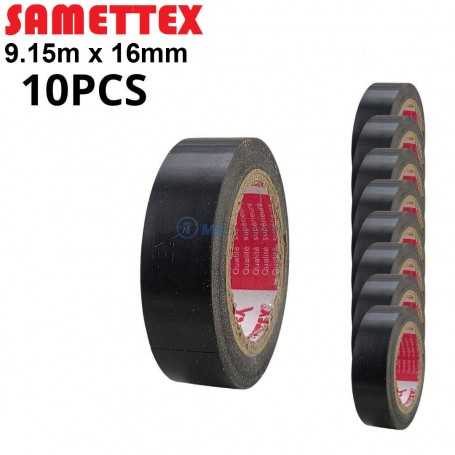 MaBricole | SAMETTEX | Accessoires d'électricité | Lot de 10 Pcs Chatertone noir 9.15m largeur 16mm pour l'isolation électrique et l'installation SAMETTEX