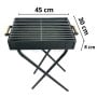 MaBricole | | Outils de jardin | Barbecue à charbon métallique, grille 45x30cm hauteur 78 cm poignée en bois