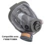 Masque de protection intégral avec filtre rond, compatible Y1000/Y1000H, transparent et gris.