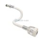Bec de robinet flexible blanc et chrome avec tête réglable pour lavabo