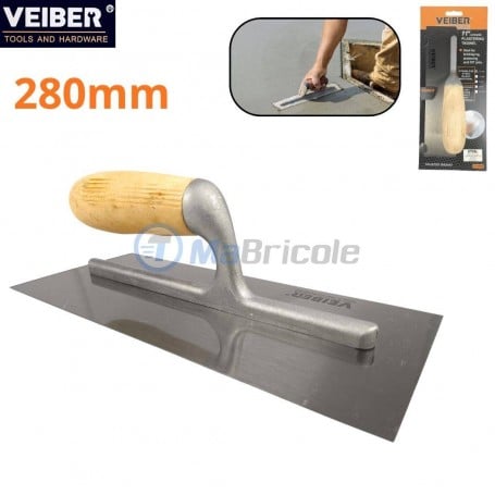 مجرفة تجصيص يدوية من الفولاذ المقاوم للصدأ، مقاس 280 مم، بمقبض خشبي، من فيبر® | VB-8060