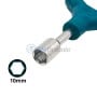 Clé hexagonale en forme de Y avec tête 10 mm en métal et manche en plastique bleu