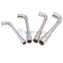 Quatre clés à pipe hexagonales débouchées en métal chromé de différentes tailles sur fond blanc.