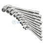 Jeu de 10 clés à pipe hexagonale débouchées en acier, tailles variées de 8 à 24 mm
