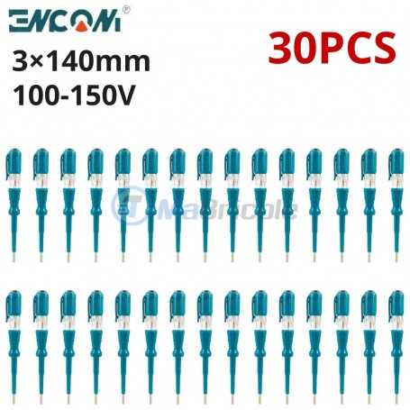 Lot de 30 Tournevis testeur Plat (-) AC 100-500V 3x140mm ENCOM | GD1014-30