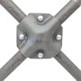 Clé en croix hexagonale avec tailles 17, 19, 21 et 23 mm visible sur chaque branche