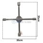 Clé en croix hexagonale 35 cm pour écrous de roue de voiture, avec embouts 17, 19, 21 et 23 mm