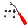 Caisse de 100 clips de fixation en plastique 6 type ( C05 C20 C32 B01 D02 A16), et 5 outils de retrait, pour voiture