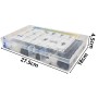 Boîte plastique transparente contenant 150 clips de fixation noir et blanc pour carrosserie voiture