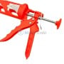 Pistolet à silicone rouge en plastique avec cadre squelette et tige métallique pour cartouche de 245 mm