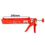 Pistolet silicone rouge en plastique avec cadre squelette, longueur 245 mm