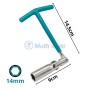 Clé à bougie d'allumage 14mm en chrome vanadium poignée en T ENCOM | AG1014