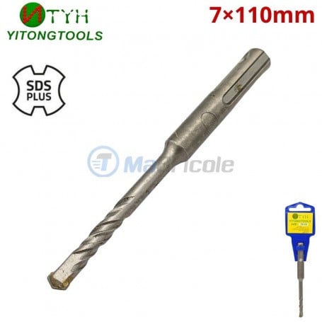 مثقاب حفر معدني طويل بحجم 7×110 ملم مع نظام تثبيت SDS Plus