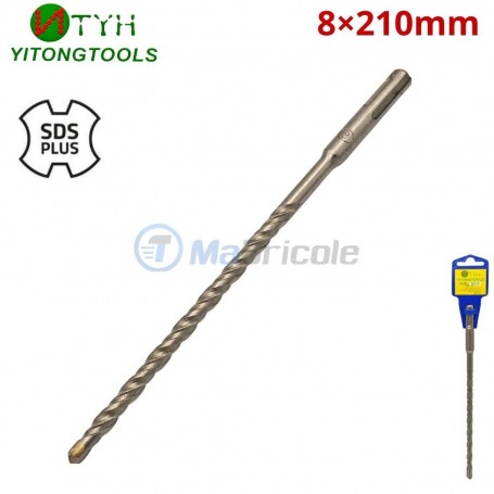 مثقاب حفر معدني طويل بأبعاد 8×210 مم مع رأس SDS Plus من YITONGTOOLS