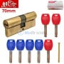 MaBricole | CUBRA TOOLS | Cylindre | Cylindre antivol pour serrure d'entrée 70×32 mm avec 7 clés en laiton CUBRA TOOLS