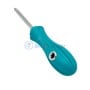 Tournevis réversible avec poignée ergonomique bleue et embout Philips et plat.