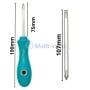 Tournevis réversible avec manche ergonomique vert et embout double Philips et plat, dimensions indiquées.